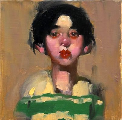 Portrait, huile de Milt Kobayashi