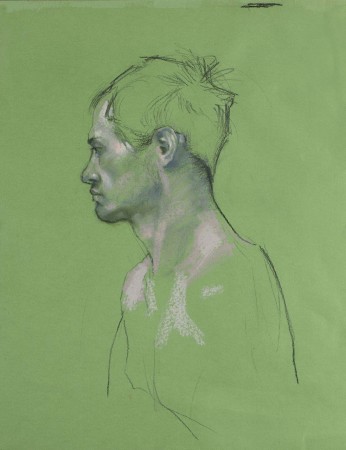 GREEN MAN, Crayon de Papier et Pastel Gras de Craig Hanna